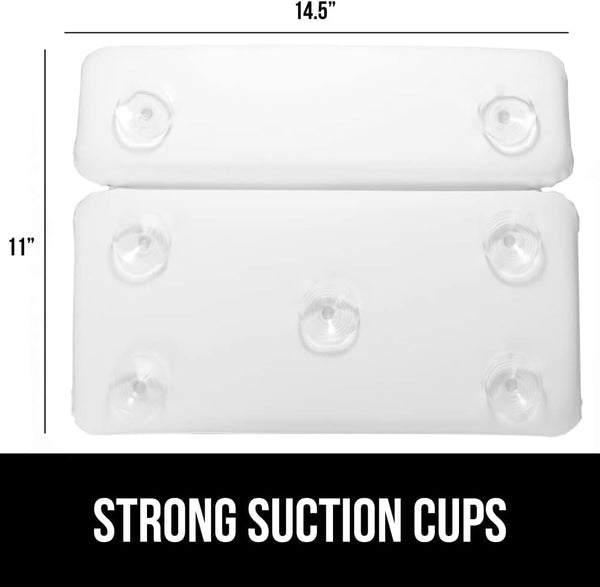 GORILLA GRIP Bath Pillow for Tub, Strong Suction Cups, Luxury Bathtub Pillows, Headrest Neck and Back Support, Relaxing Hot Tub and Home Spa