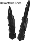 Boao 4 Pieces Retractable Fake Knife Retractable Prop Knife False Trick Joke Gadget Toy Disappearing Dagger Fake Plastic Blade for Halloween