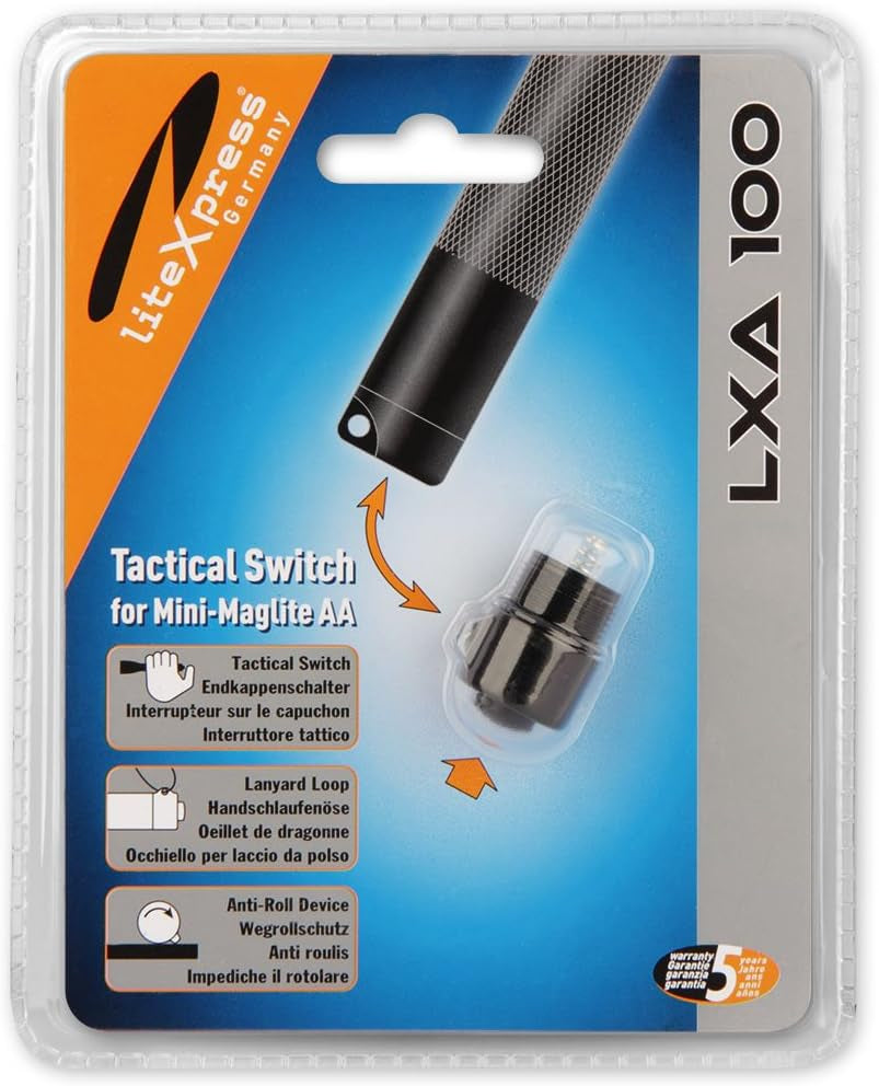 Litexpress Tactical Switch LXA100 End Cap Switch for Mini Mag AA (LED) Black