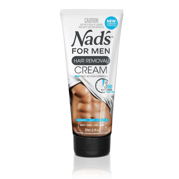 Nad'S for Men Hair Removal Cream, Painless Hair Removal for Men, Soothing Depilatory Cream for Unwanted Coarse Male Body Hair, 6.8 Fl Oz