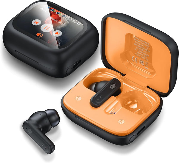 THREE PEACHES Ear Buds Wireless Earbuds Bluetooth 5.4 Headphones, Touch Screen Earbuds, Call ENC Noise Active Noise Cancelling, In-Ear Headphones USB Charging Case Earbuds for Iphone/Android, Black