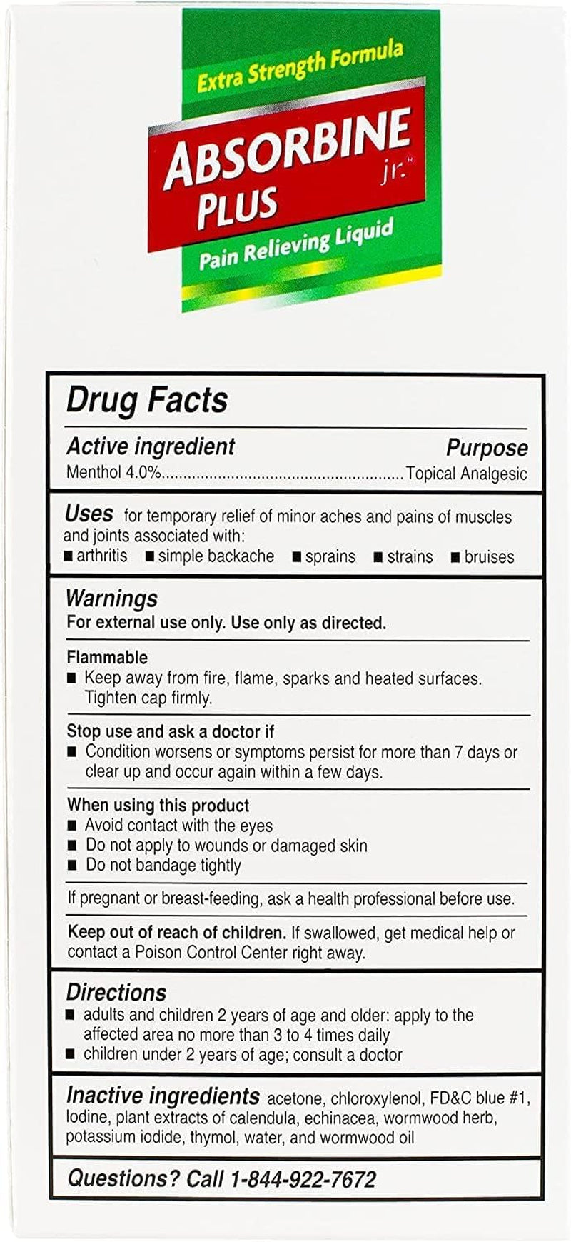 Absorbine Jr plus Pain Relieving Liquid - New Extra Strength Formula - 4 Fl Oz