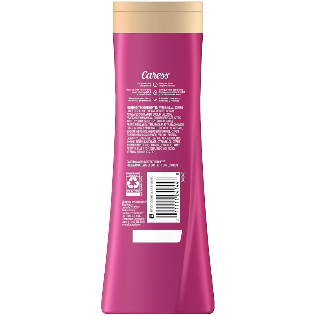 Caress Body Wash for Women, Peony & Almond Blossom, Shower Gel Moisturizing Body Wash for Fresh, Smooth Skin to Soothe and Unwind, 20 Fl Oz, (Pack of 4)