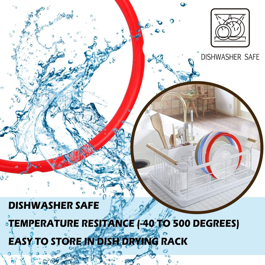 Sealing Rings for Instant Pot Accessories of 6 Qt Models - Red, Blue and Clear, Sweet and Savory Edition - 3 Pack Bpa-Free Food-Grade Replacement Silicone Seal Gaskets for Instpot 6 Quart