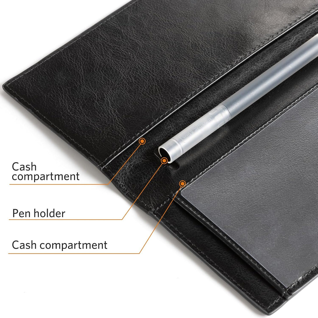 Cobak Premium Leather Checkbook Cover - RFID Blocking, Classic Design, Slim & Durable - Perfect for Personal & Business Checks