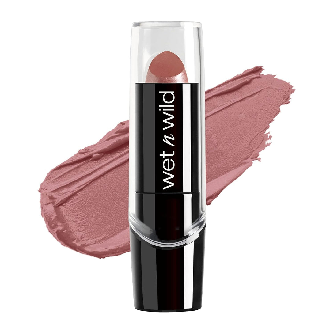 Wet N Wild Silk Finish Lipstick, Hydrating Rich Buildable Lip Color, Formulated with Vitamins A,E, & Macadamia for Ultimate Hydration, Cruelty-Free & Vegan - Dark Pink Frost