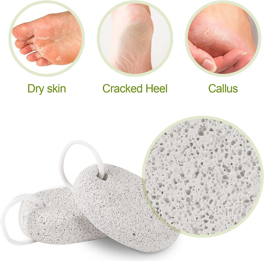 2PCS Natural Pumice Stone, Asqraqo Lava Pedicure Tools Hard Skin Callus Remover for Feet and Hands - Foot File Exfoliation to Remove Dead Skin, and Callusess