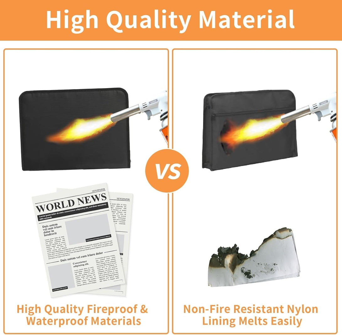 Accordion File Organizer, 12 Pocket Expanding File Folder with Multi Pockets Fireproof Folder with Zipper & Labels Portable Business Fire Safe Storage for Letter A4 Files and More