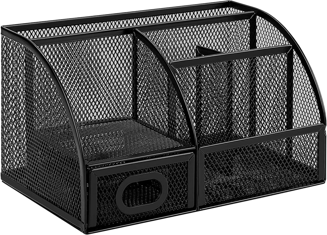 Amazon Basics Mesh Pen Holder and Organizer, Black, ‎9.1" X 5.9" X 5.5''