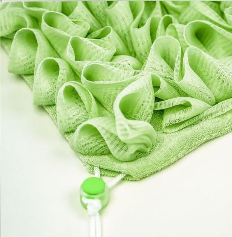 Washcloth Loofah Combo 2-In-1 Loufee Washcloth That Holds Bar Soap-Exfoliation Mesh Shower Ball for Body Wash & Smooth Skin+Free Loofah Dish Towel (Six Colors One Each)