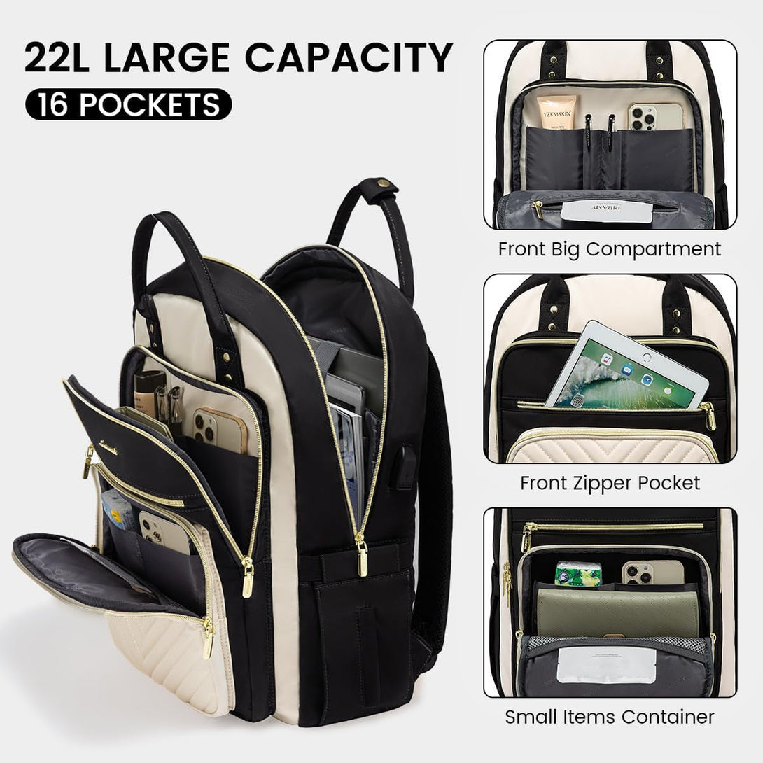 LOVEVOOK 15.6 Inch Laptop Backpack for Women,Fashion Work Travel Backpack,Waterproof Day Pack Purse for Teacher Nurse