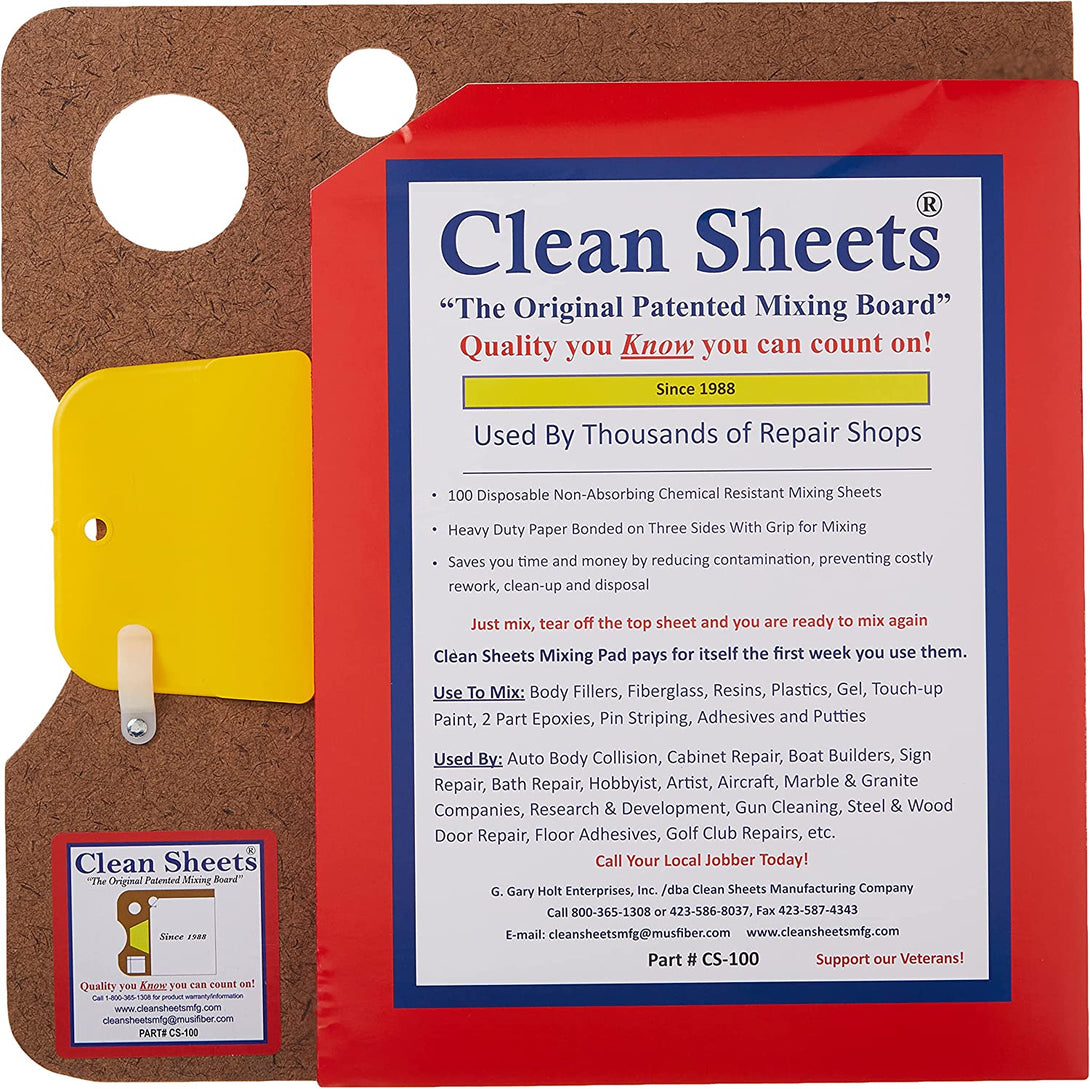 Clean Sheets - CLN-CS100 Superior Mixing Pad (12X12) - 100 Disposable Sheets for Toughest Job, Clear