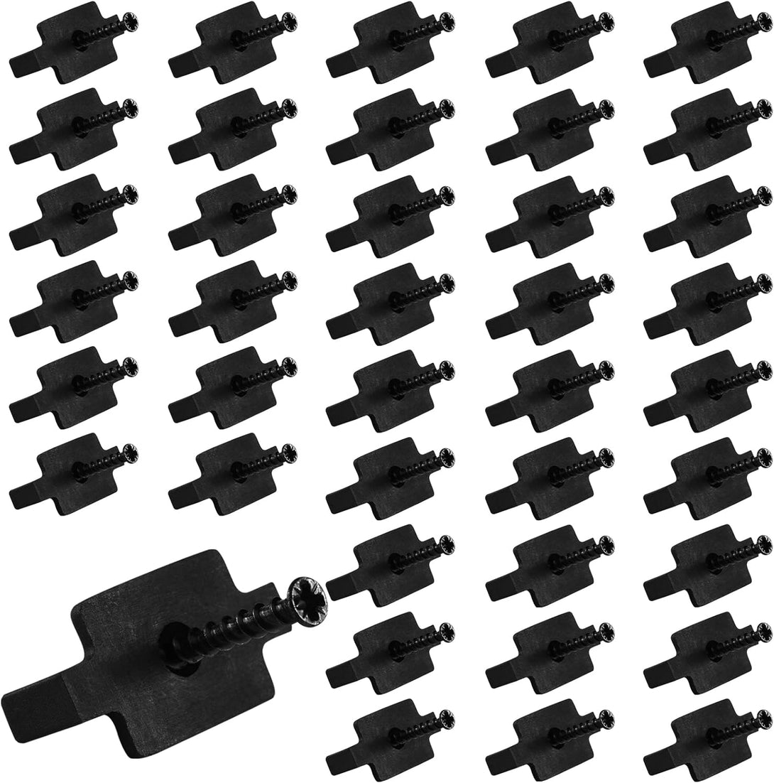 Hidden Fasteners Nylon Clips for Deck Fastening, Composite Decking Fasteners with Metal Deck Screws for Deck Boards, Nylon Plastic T Clips for Decking (200 Packs)