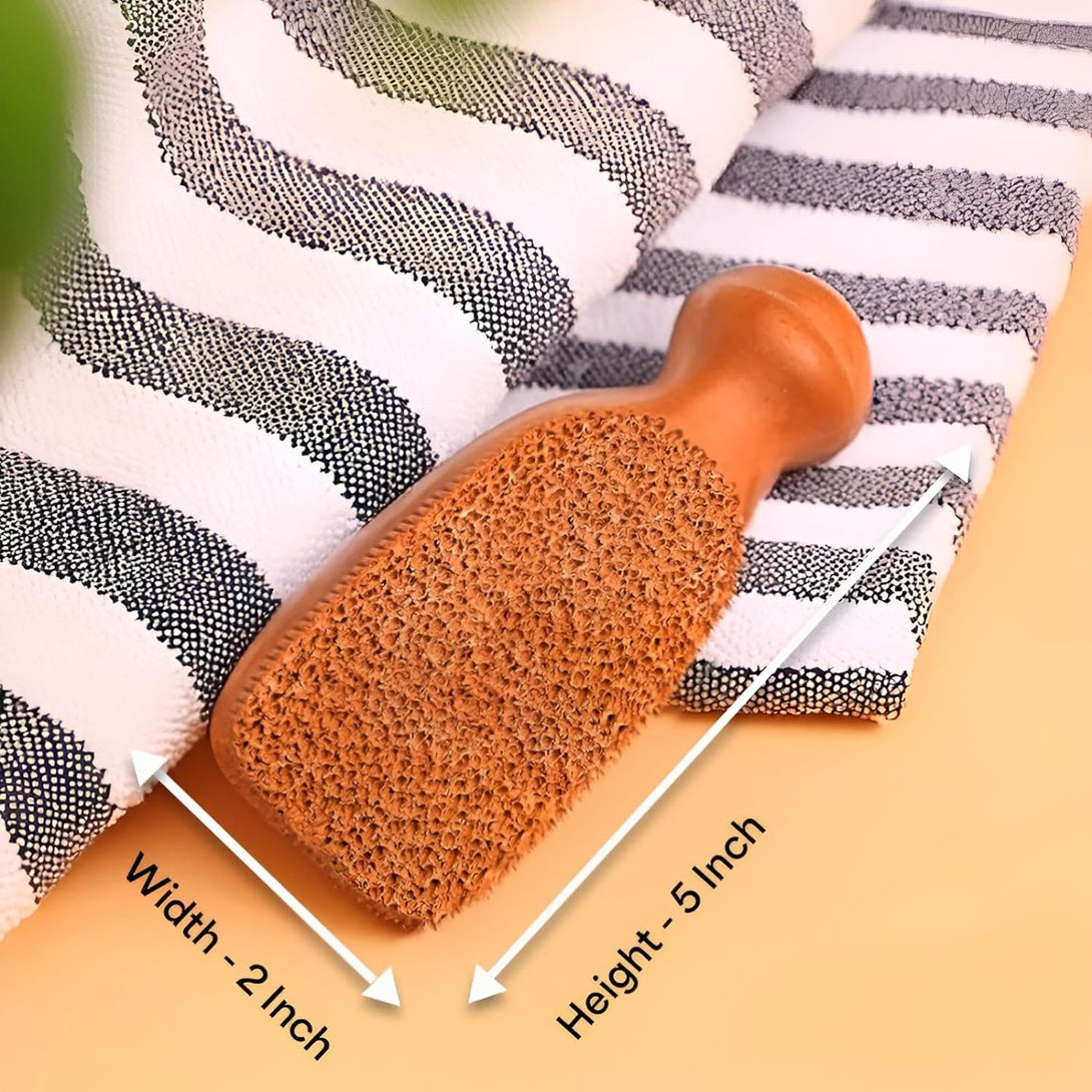 QUBA LINEN Pumice Stone for Feet - 2-Sided Terra Cotta Foot Scrubber, Professional Exfoliating Clay Stone for Feet Hands Body Care - Pumice Stone for Feet Callus Remover, Brown