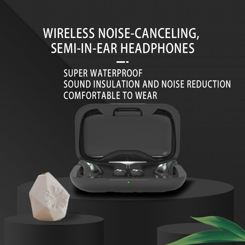 Open Ear Headphones,Bluetooth 5.3 Wireless Earbuds,5.9G Ultra-Lightweight Sport Earphones with Mic for Running Cycling,Secure Fit for Small Ears (White)