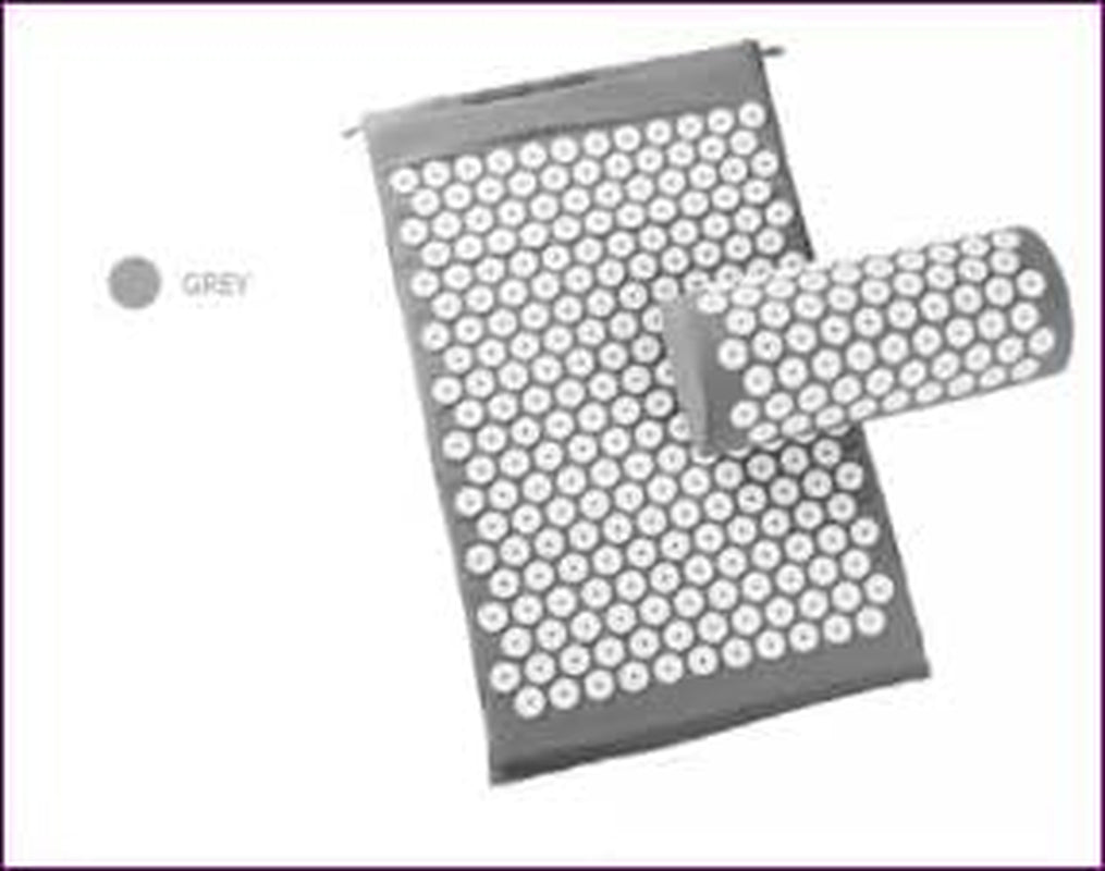 Acupressure Mat and Pillow Set Lengthen Pure Cotton Detachable Massage Pad with Same Color Carry Bag for Exercise Muscle Relaxation Fatigue Stress Reduction'S HSA Eligible. (Grey)