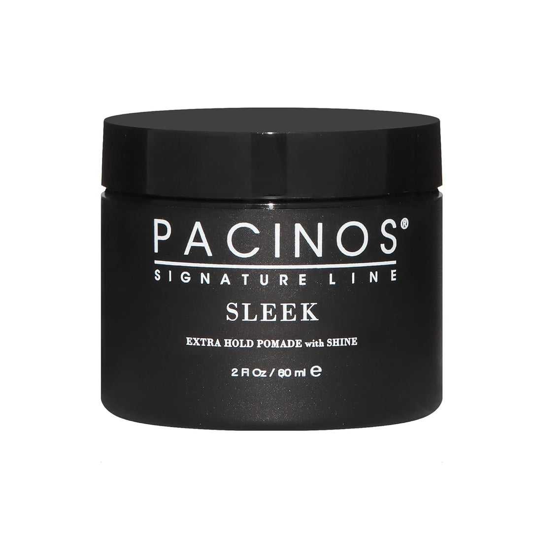 Pacinos Sleek - Signature Extra Hold Pomade with Shine, Long Lasting Definition, All Hair Types, 2 Fl. Oz.