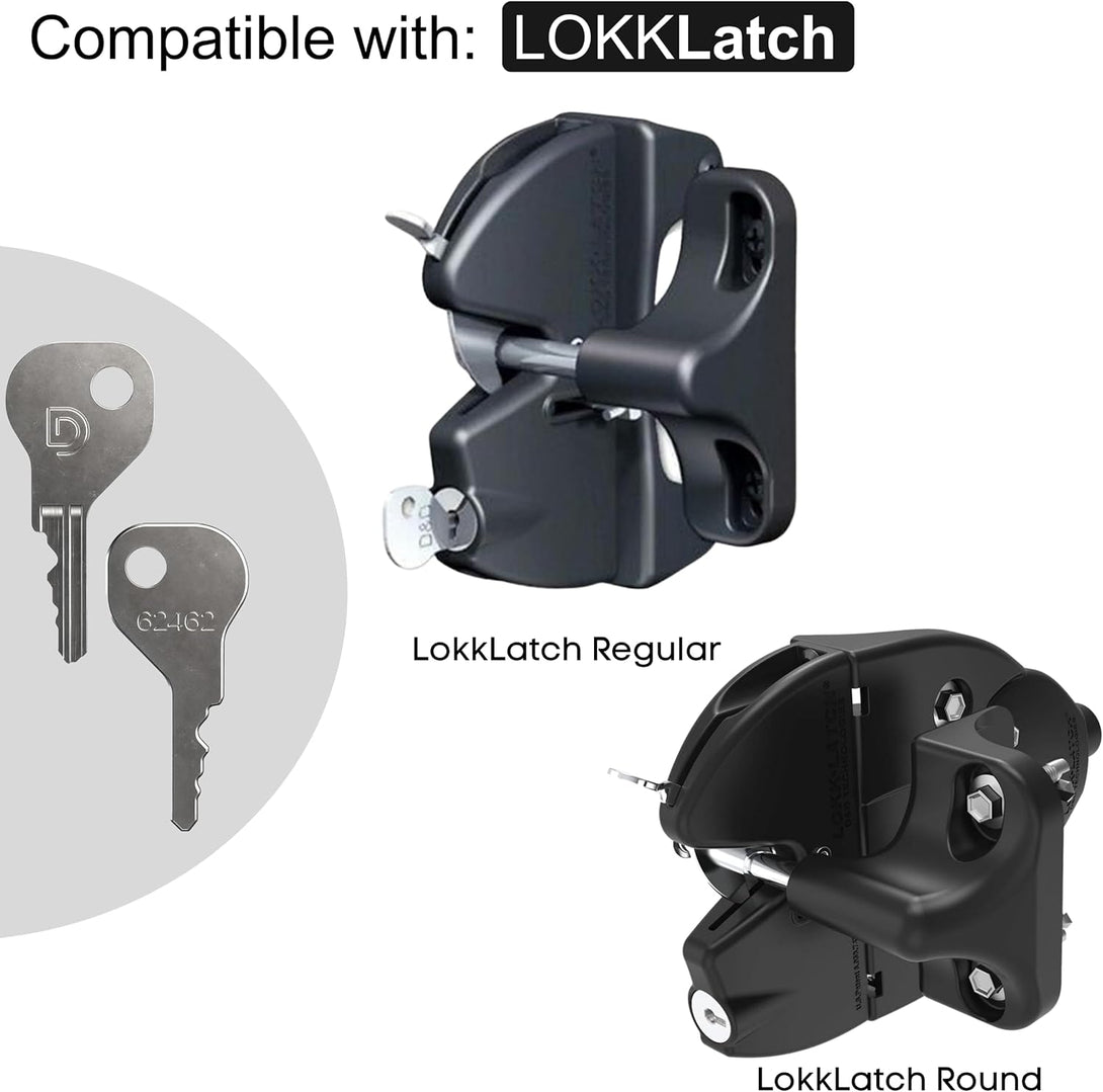 Magna Latch Key Replacement for Magna-Latch Series 2 with Downward Facing Keyhole (Old Style) - D&D Key 62462 for Magnalatch and Lokklatch Pool Gate Safety Latch Models Bundled with Key Float Keychain