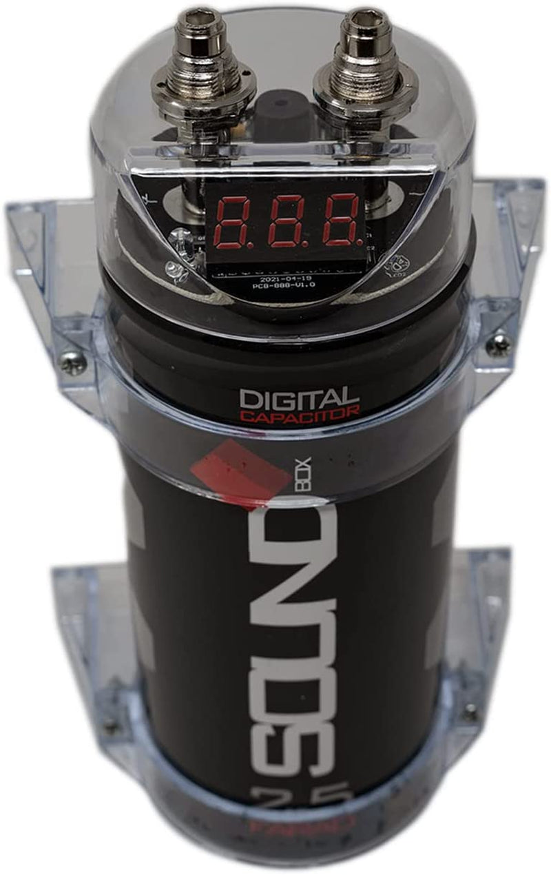 Soundbox SCAP2D, 2.5 Farad Digital Capacitor for Car Audio - 2500 Watts