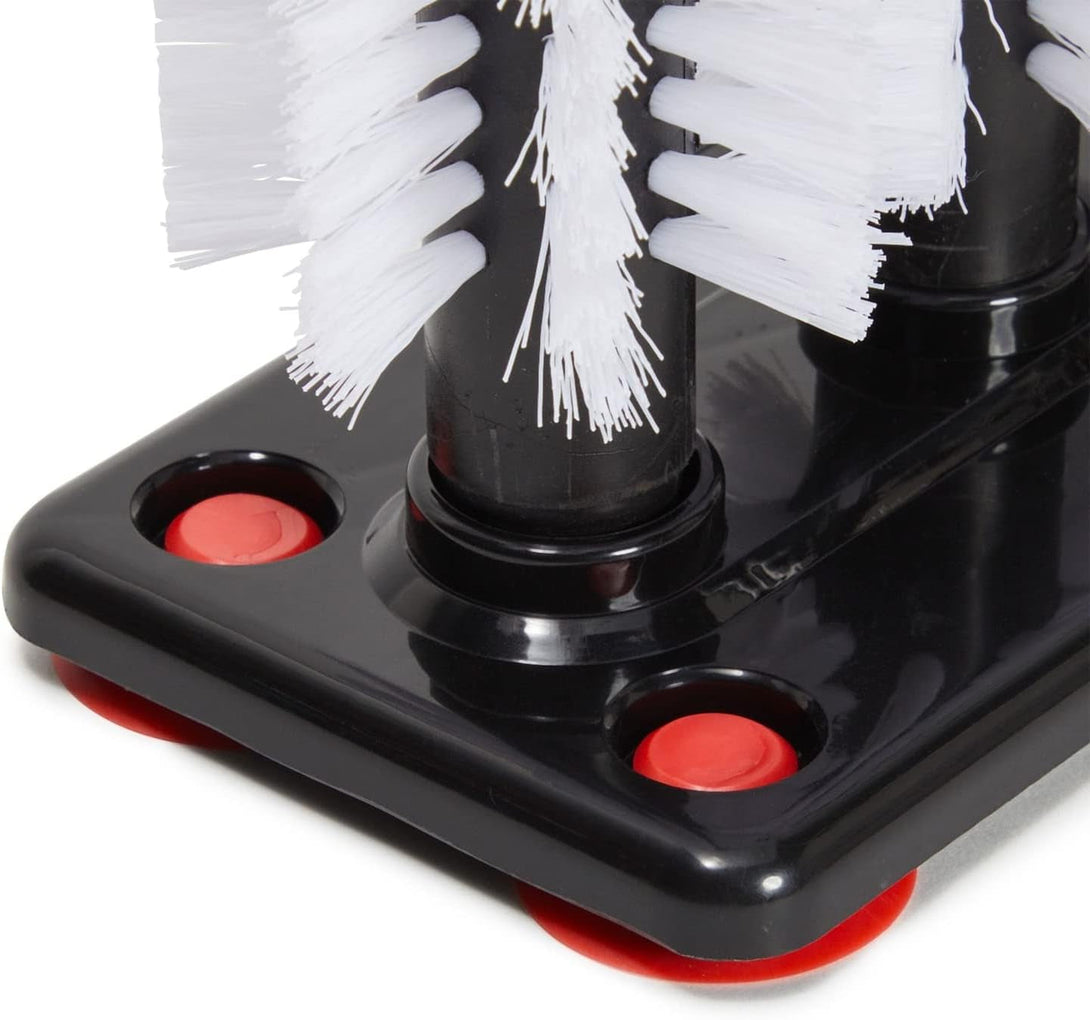 Bar Wine Glass Washer for Sink - 3 Head Bottle Brush Cleaner with Suction Base for Kitchen