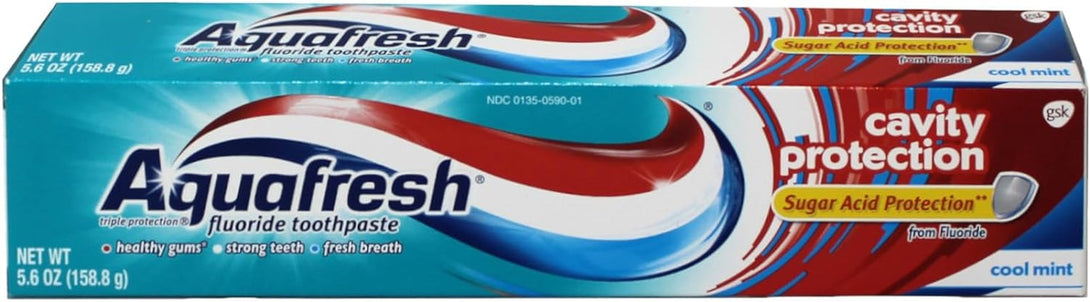 Aquafresh Cavity Protection Tube Cool Mint, 5.6 Ounce (Pack of 6)