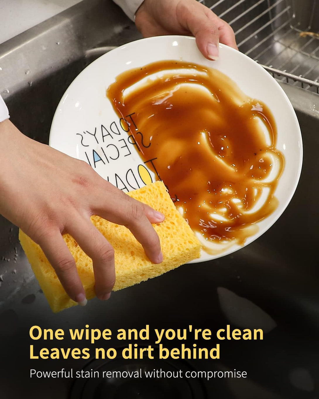 ARCLIBER Kitchen Sponge,Heavy Duty Color Cellulose Sponge,Clean Tough Messes without Scratching (12 Pack)