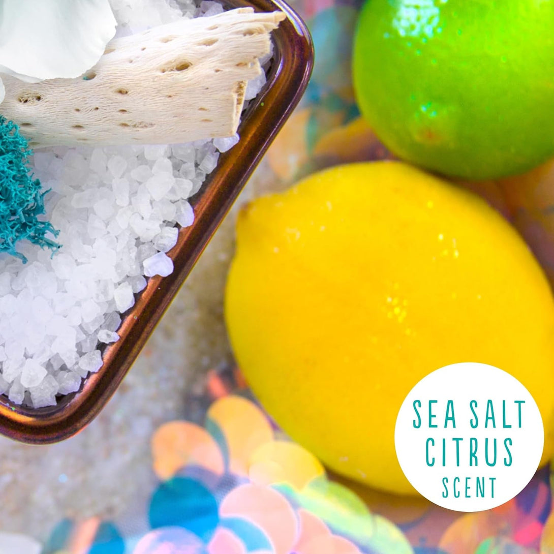 Hallu Mermaid Shower Bomb, Sea Salt Citrus Scent Shower Steamer, 80 G Each, 8 Packs of 2 (16 Total)