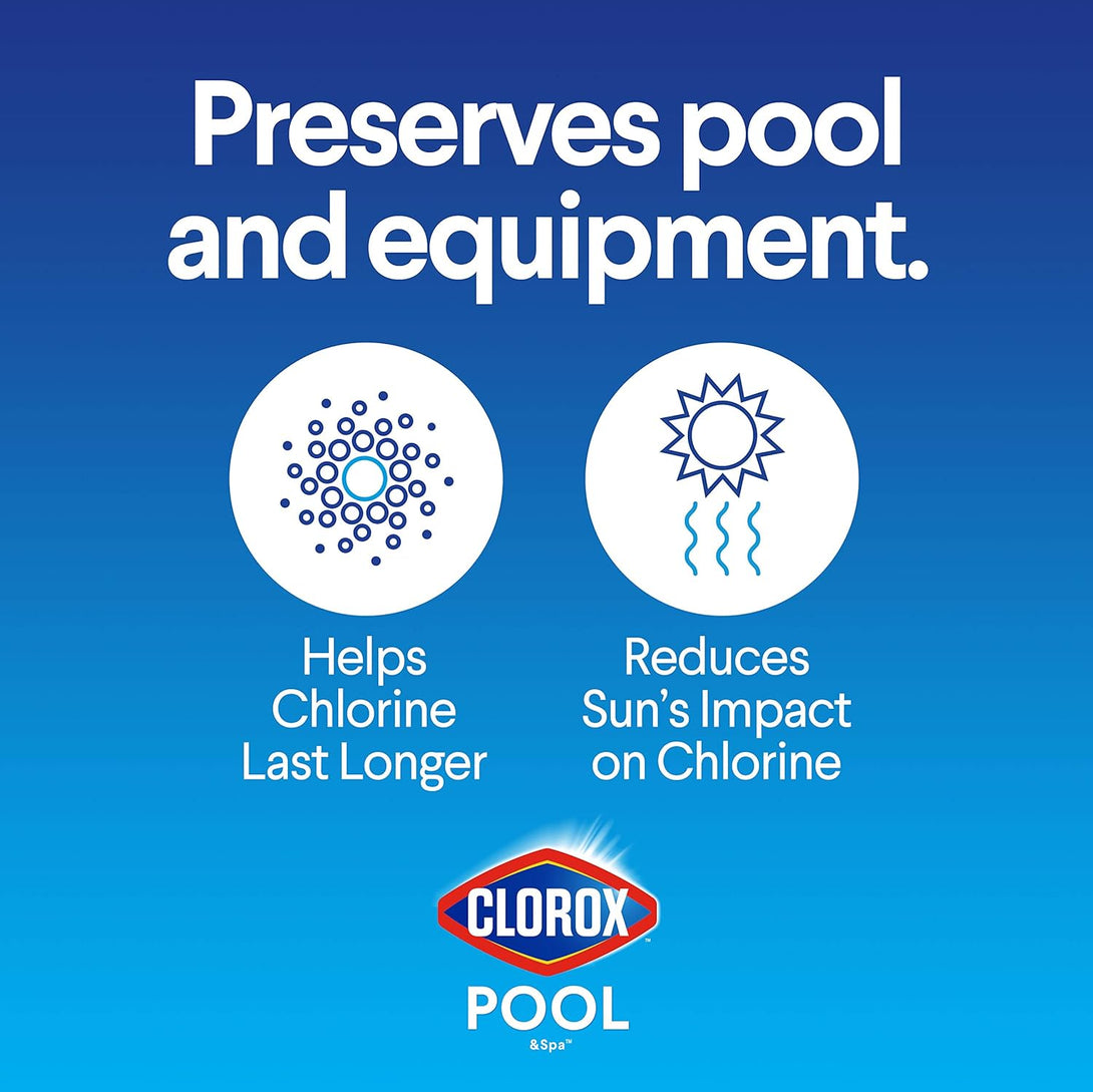 Clorox® Pool&Spa™ Swimming Pool Chlorine Stabilizer, Helps Chlorine Last Longer, Saltwater Pool Compatible, 4LB (Pack of 1)