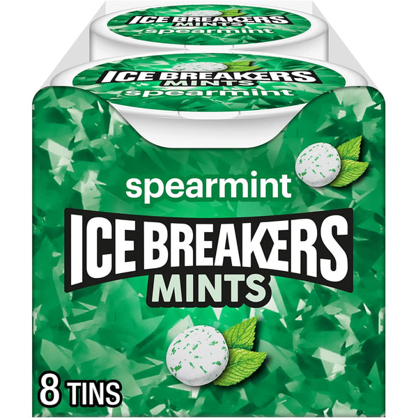 ICE BREAKERS Spearmint Sugar Free Mints Tins, 1.5 Oz (8 Count)