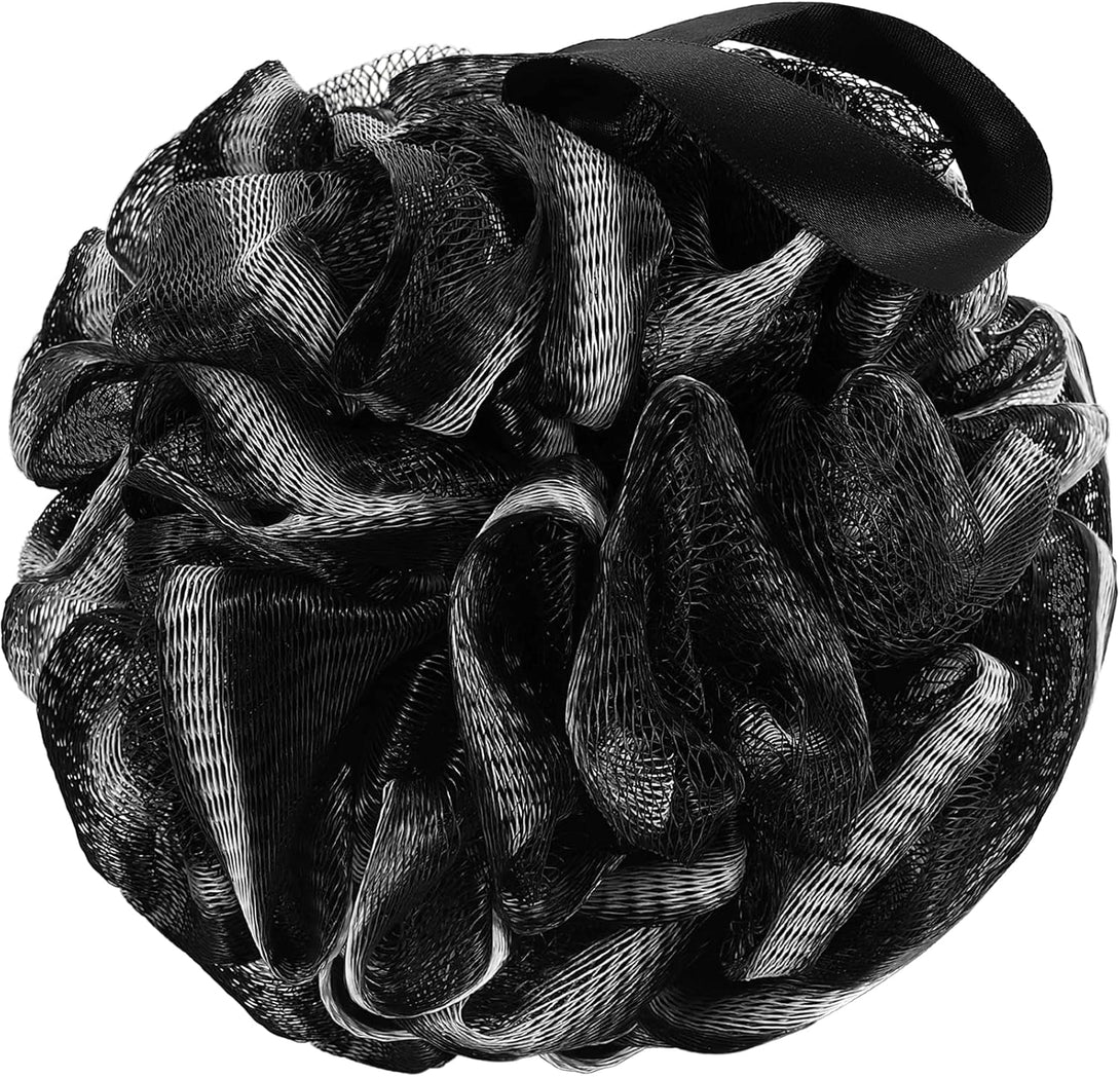 Urbanstrive Shower Bath Sponge XL 75G Soft Shower Loofahs Balls for Body Wash Men Women Bathroom Accessories, 1 Pack, Black