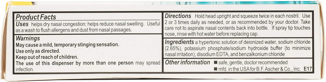 AYR Allergy & Sinus Hypertonic Saline Nasal Mist, White, 1.69 Fl Oz