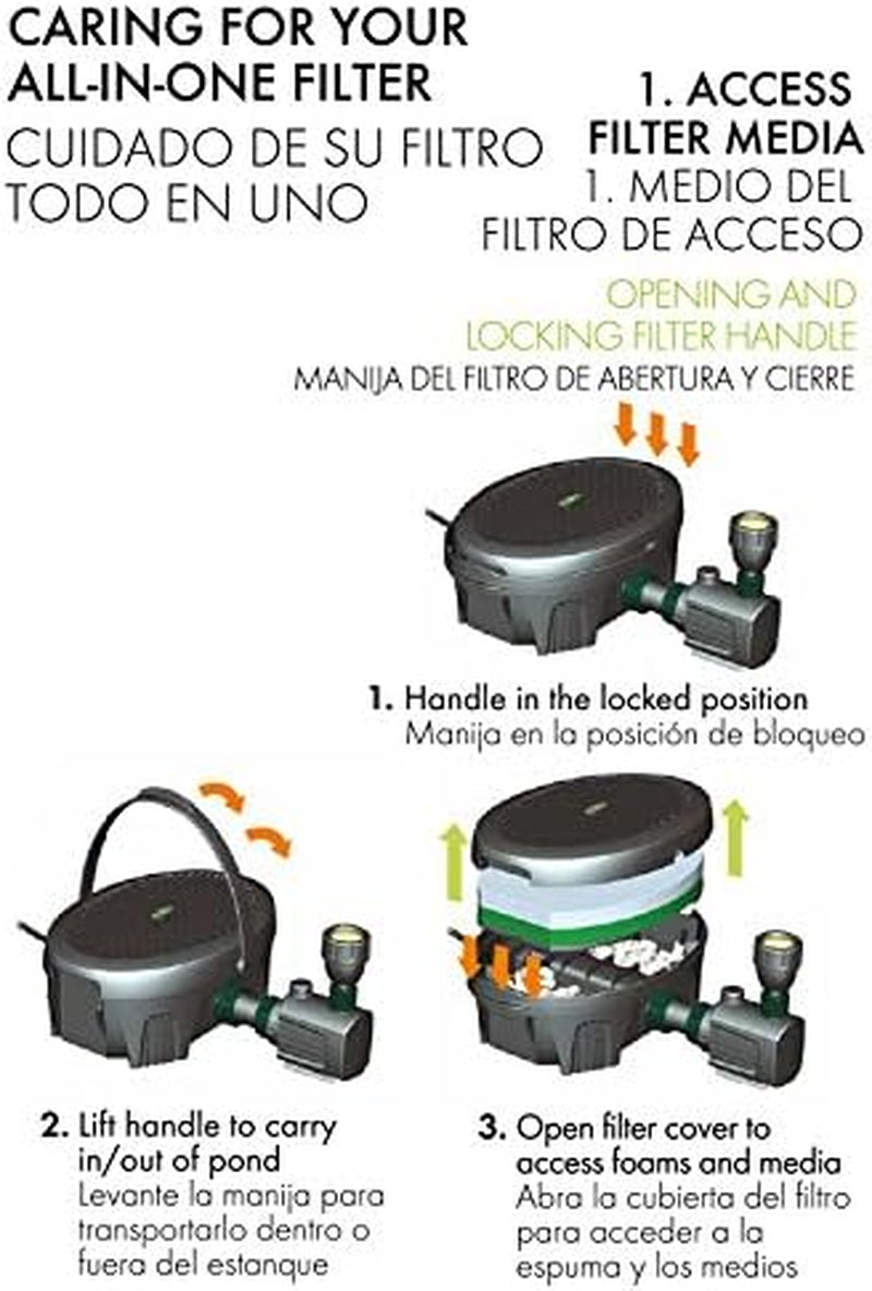 Aquagarden Pennington Aquagarden , Pond Filter for Ponds , Foam Filter Set , Polymer Wool Filter Pads , Pond Maintenance Kit , Suitable for Inpond 5 in 1 300 Gallon Model, White, Large (Fit 300)