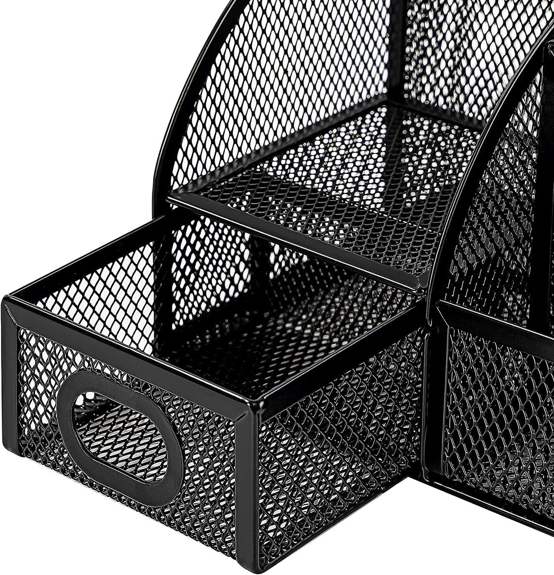 Amazon Basics Mesh Pen Holder and Organizer, Black, ‎9.1" X 5.9" X 5.5''
