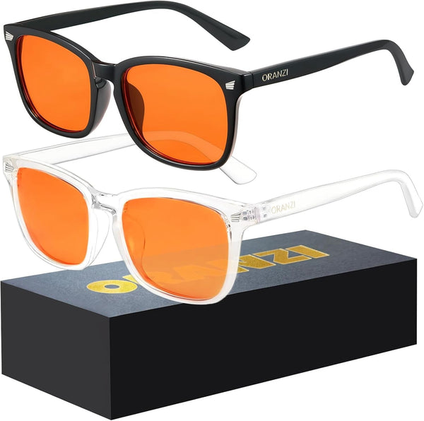 2 Pack Blue Light Gaming Glasses Men Woman, Computer Gaming Glasses Men Blue Light Filtering Anti-Fatigue & Eye Strain