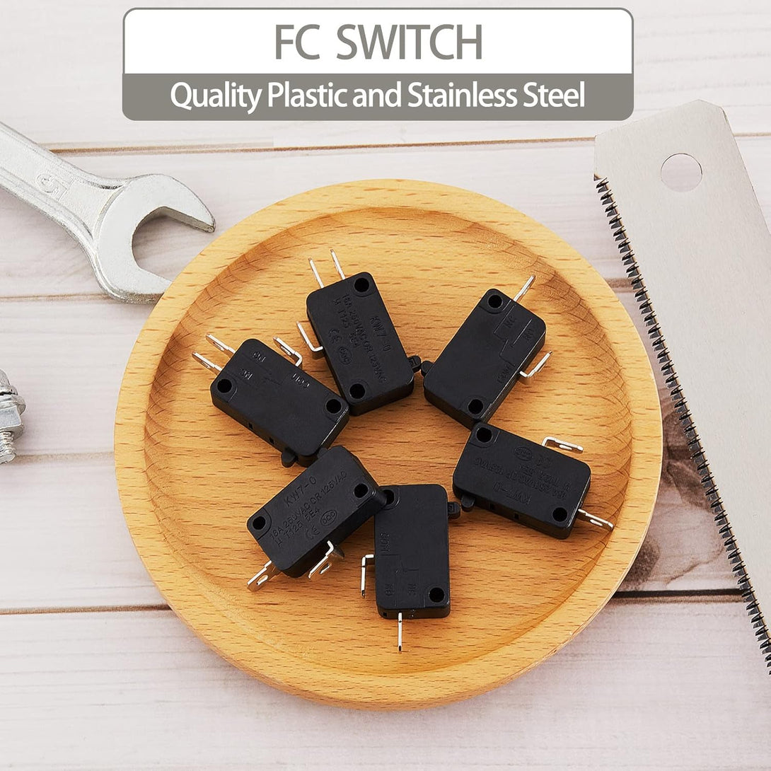 6 Pieces Microwave Oven Door Switch Replacement Part W10269458 W10727360 W10269460 SZM-V16-FC-61 SZM-V16-FC-62 SZM-V16-FC-63, Compatible with Most Microwave Ovens