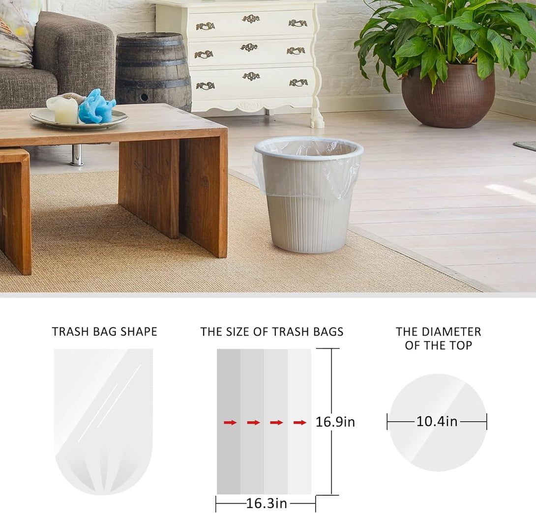 1.2 Gallon 80 Counts Strong Trash Bags Garbage Bags, Bathroom Trash Can Bin Liners, Small Plastic Bags for Home Office Kitchen, Fit 5-6 Liter, 0.8-1.6 and 1-1.5 Gal, Clear