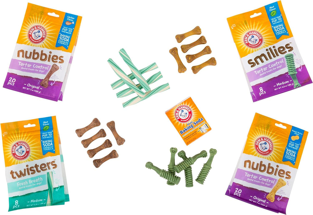 Arm & Hammer for Pets Nubbies Dental Treats for Dogs | Dental Chews Fight Bad Breath, Plaque & Tartar without Brushing | Peanut Butter Flavor, 20 Count