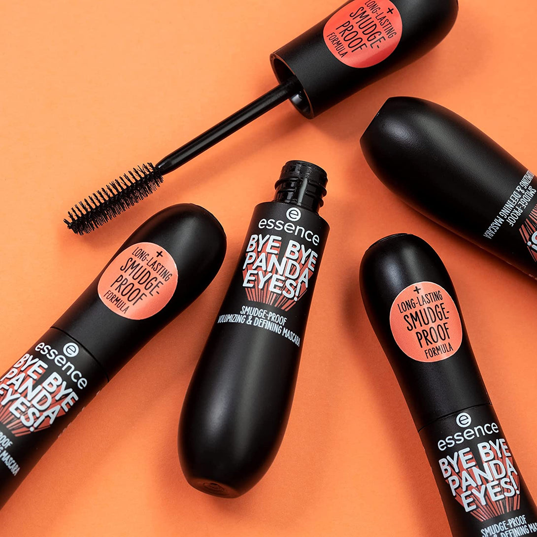 Essence | Bye Bye Panda Eyes Tubing Mascara | Smudge-Proof, Volumizing Definition | Vegan, Cruelty Free, Free from Parabens & Oils (Pack of 1)