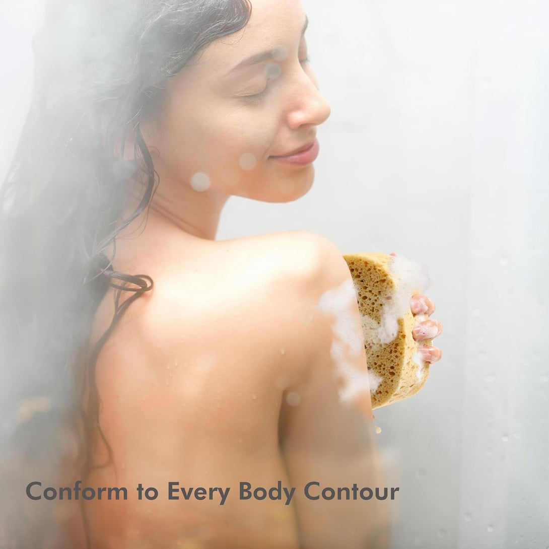 Bath Sponges for Shower Women Men, 2Pcs Exfoliating Sponge for Body Wash Scrub Bath Puff Dense Foam for Gentle & Deep Cleansing, Ultra-Soft for Sensitive Dry Skin