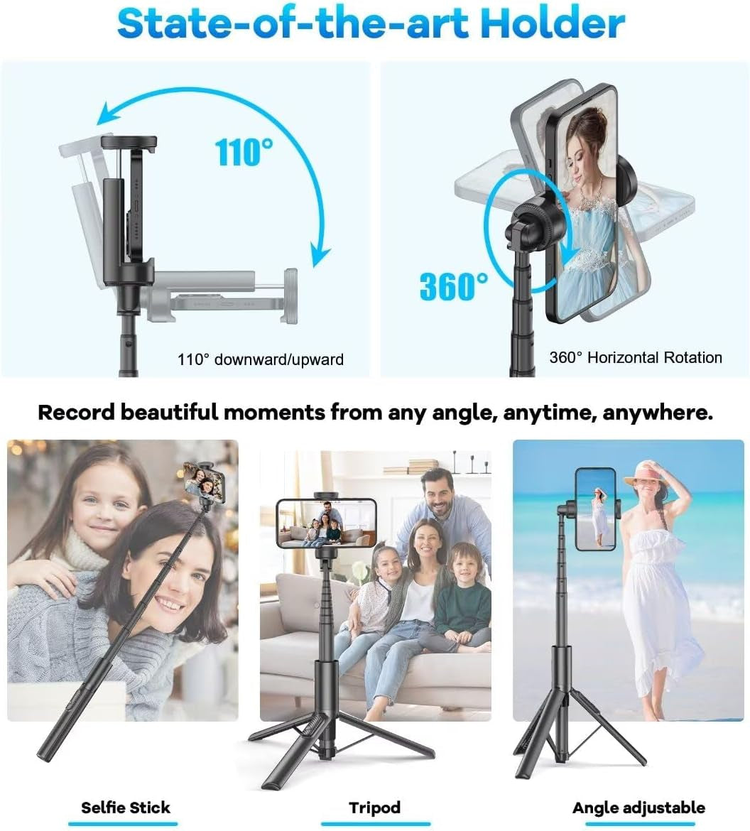 60" Phone Tripod & Selfie Stick with Remote for Cell Phone 4"-7", Portable Smartphone Tripod Stand, Lightweight Travel Tripod for Selfies Video Recording Vlog Compatible with Iphone Android