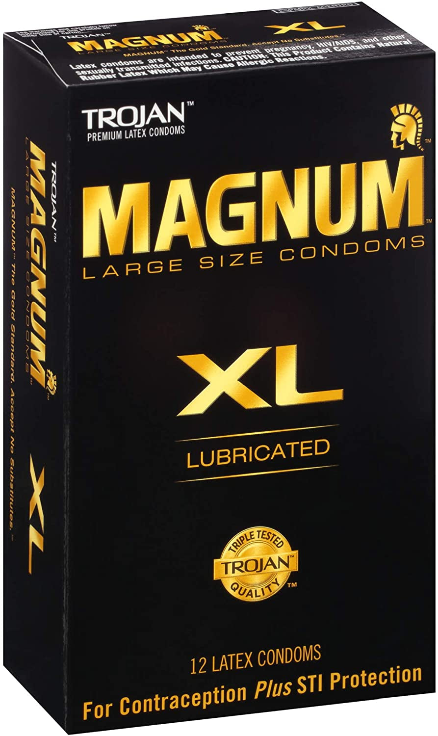 Trojan Magnum XL Large Size Lubricated Condoms - 12 Count