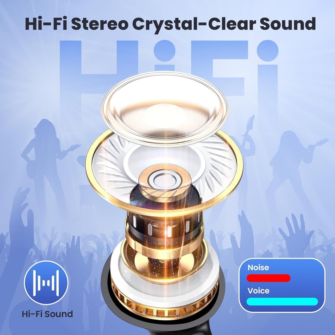 Wireless Earbuds,Bluetooth 5.3 Headphones in Ear with Hifi Stereo Deep Bass,Wireless Earphones 40H Playtime,Bluetooth Earbuds 4 ENC Noise Canceling Mic,Bluetooth Earphones LED Display IP7 Waterproof