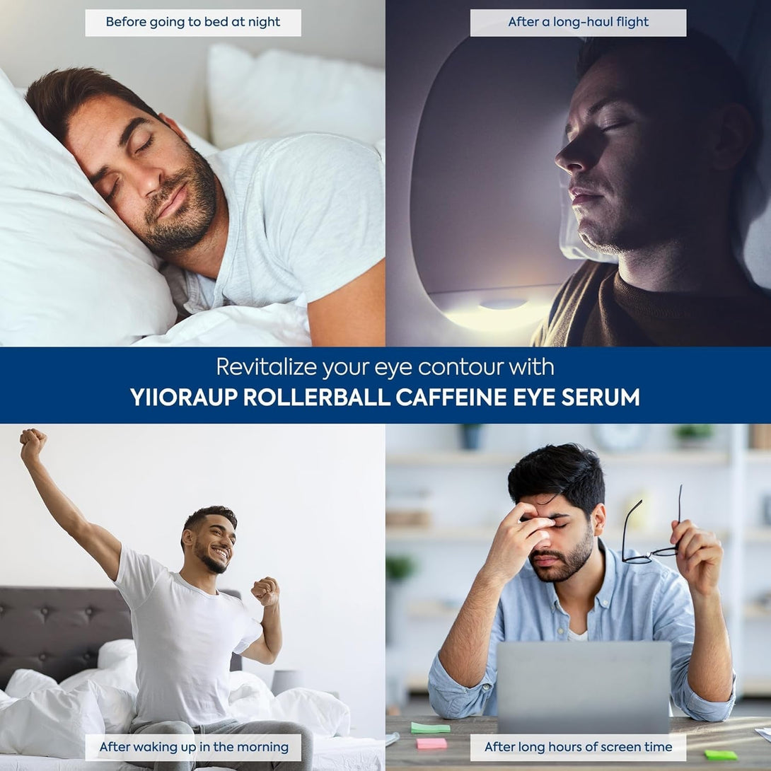 Caffeine Eye Cream for Men: under Eye Roller for Bags and Puffy Eyes Treatment - Men'S Cooling Stick and Depuffer for Dark Circles and Puffiness