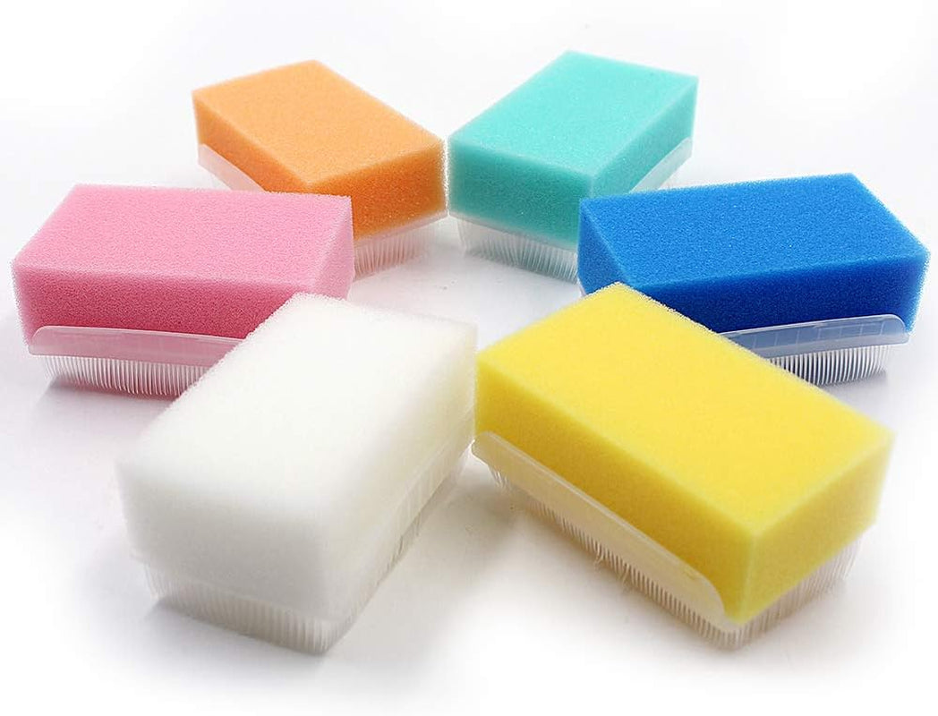 Baby Bath Time Sponge Brush- Body, Hair, and Scalp Cleaning - Gentle on Infant, Toddler Sensitive Skin - Great Sensory Feel. (12 Pcs)