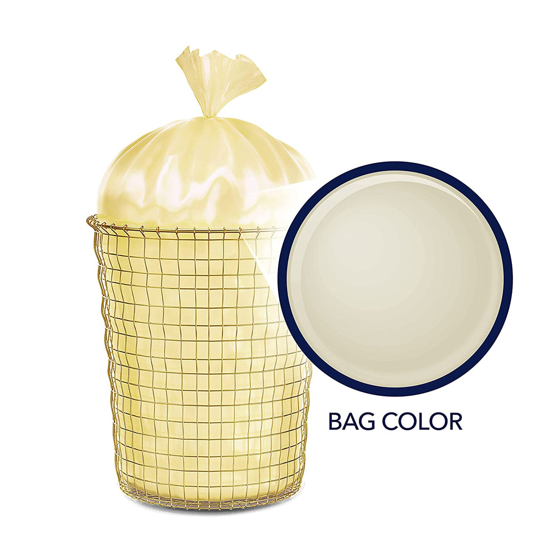 Color Scents Medium Trash Bags - 8 Gallon, 40 Bags (1 Pack of 40 Count), Twist Tie - Ivory Bag in Vanilla Flower Scent with Microban