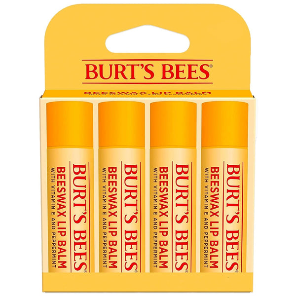 Burt'S Bees Lip Balm - Original Beeswax, Lip Moisturizer with Responsibly Sourced Beeswax, Tint-Free, Natural Origin Conditioning Treatment, 4 Tubes, 0.15 Oz.