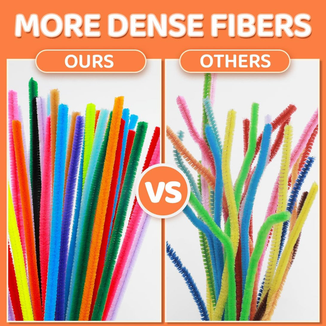 200Pcs Pipe Cleaners, Pipe Cleaners for Crafts, Craft Supplies Multicolor Chenille Stems for Art&Craft Christmas DIY Projects(12Inch*6Mm,20Colors)
