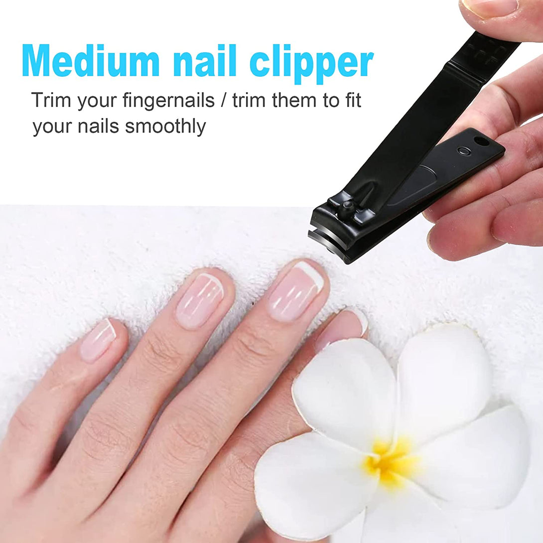 Nail Clippers for Men Women, 4 PCS Nail Clipper Set, Premium Toenail Clippers, Fingernail Clipper, Ultra Sharp Toe Nail Clippers, Nail Cutter, Finger Nail Clippers Adult, Nail Clippers for Women-Black