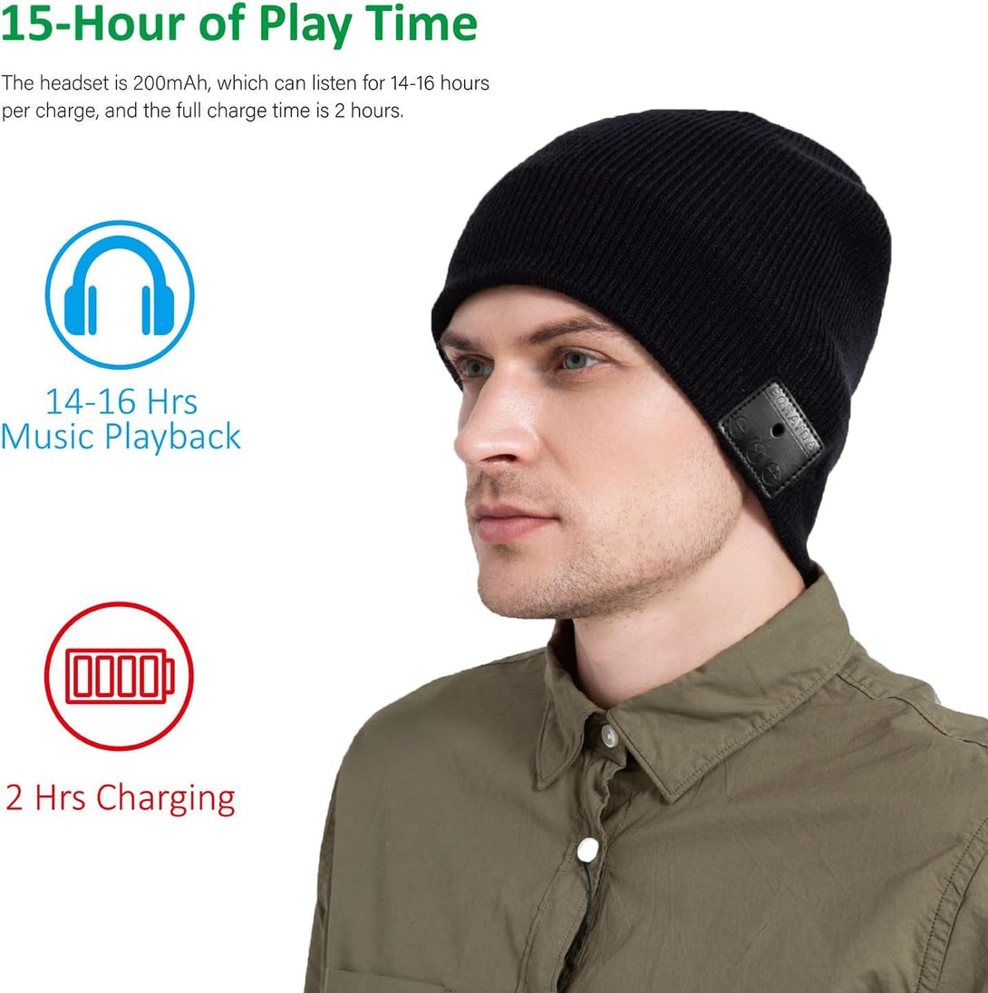 Bluetooth Beanie, HD Stereo, Built-In Mic, Men'S/Women'S Christmas Electronic Gifts