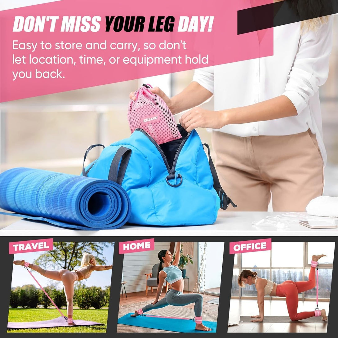 Ankle Resistance Bands with Cuffs for Working Out, Resistance Bands for Women, Exercise Bands for Leg and Glute, Booty Workout Equipment for Kickbacks, Butt and Hip Training, Ankle Weights Bands Set